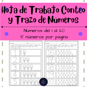 hoja de trabajo de números | conteo de 1 a 10 | hoja de trabajo de conteo y trazo de números