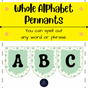 banderines alfabeto completo | banderines para formar cualquier palabra con el abecedario