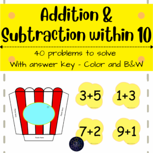 sumas y restas con resultado entre 10 | práctica de operaciones matemáticas | actividades, juegos