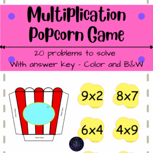 Práctica de multiplicación con juegos | Imprimible | juego de multiplicaciones | actividad práctica de matemáticas