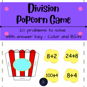 Práctica de división con juegos | Imprimible | juego de división | actividad práctica de matemáticas