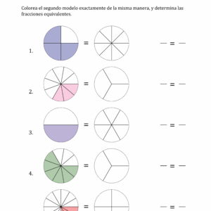 Equivalencia de fracciones. Material gratuito