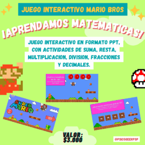 Juego interactivo Mario Bros: Matemáticas
