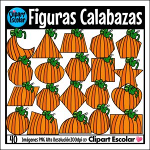 Figuras Geometricas 2D Calabazas Clipart Escolar