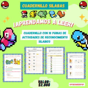 Cuadernillo Silabas Pokémon