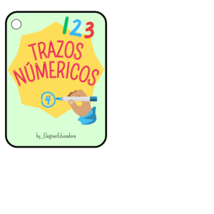 Formato: Muestra los números en un formato grande con una guía de trazo (puntos, flechas y líneas punteadas) para indicar la dirección y orden correctos de la escritura