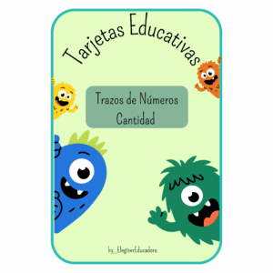 TARJETAS EDUCATIVAS MOSTRUOS- TRAZOS NUMERO CANTIDAD