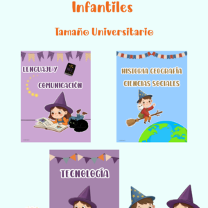 Portadas de cuadernos infantiles por asignatura