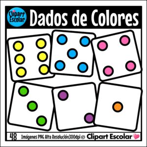 GRATIS Dados de Colores 2 Clipart Escolar