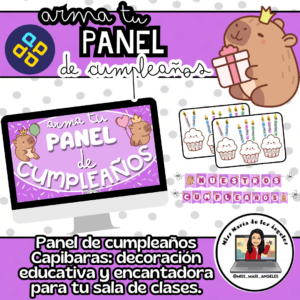 Panel de Cumpleaños Capibaras para Aula